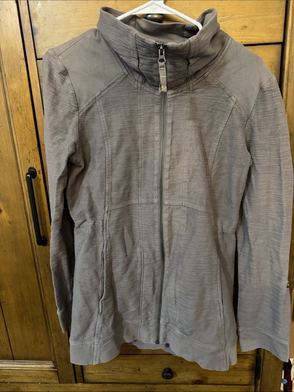 Anthropologie Taupe Gray Full-Zip Utility Jacket